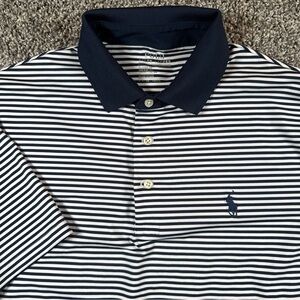 Polo Ralph Lauren Performance Golf Mens Sz S Short Sleeve Polo Striped BlueWhite